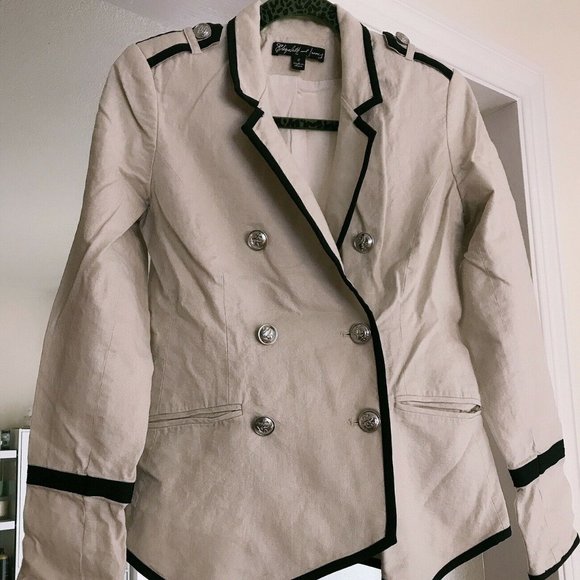 New Elizabeth Women’s Canvas Silk Peacoat Blazer - Picture 1 of 5